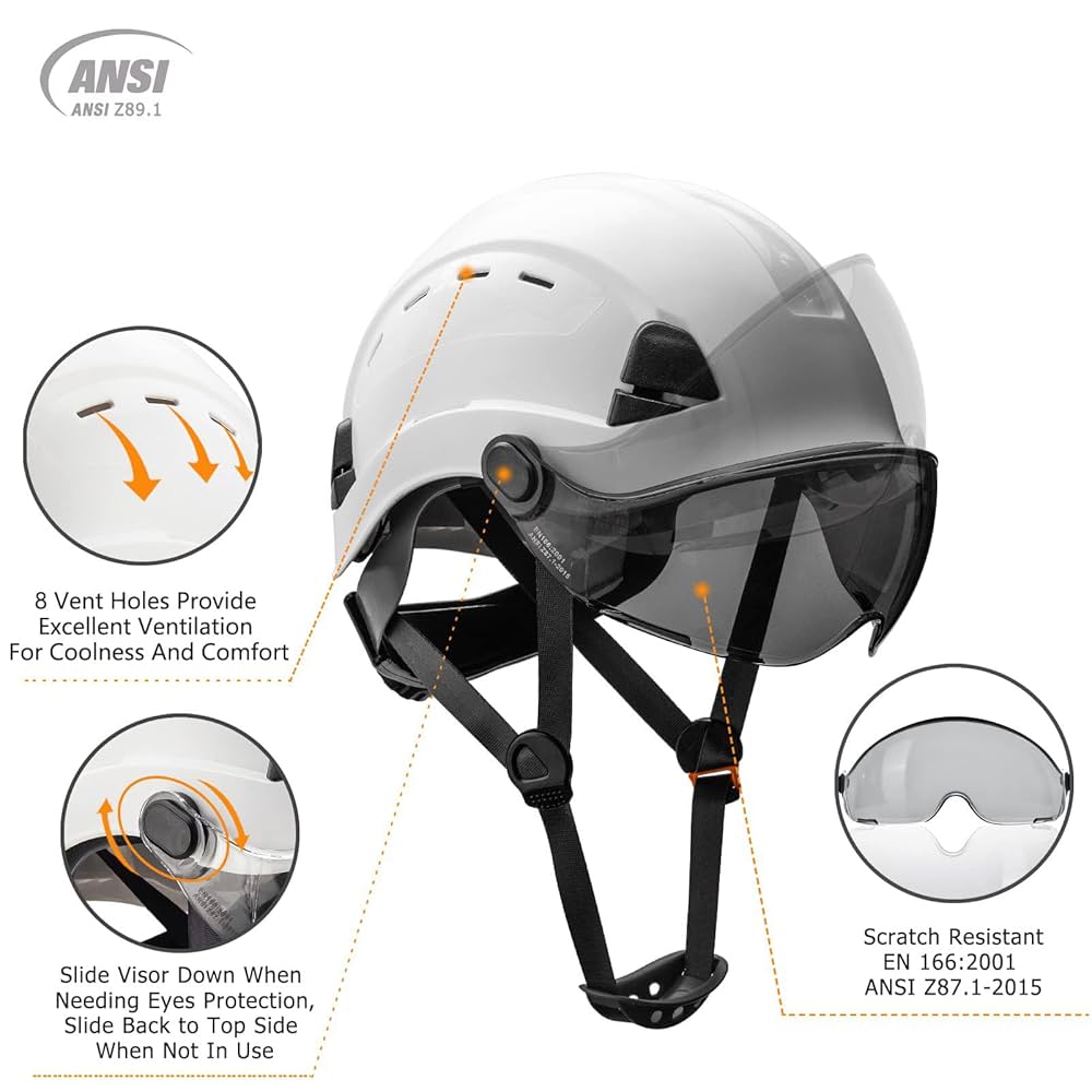 UNINOVA Hard Hats Construction OSHA ANSI Z89.1 Approved